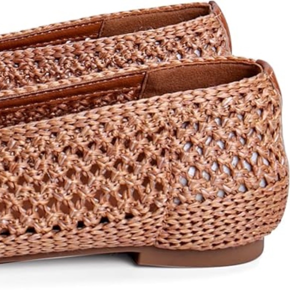 Women's Tan Woven Closed Toe Flats, 10 - Picture 7 of 7